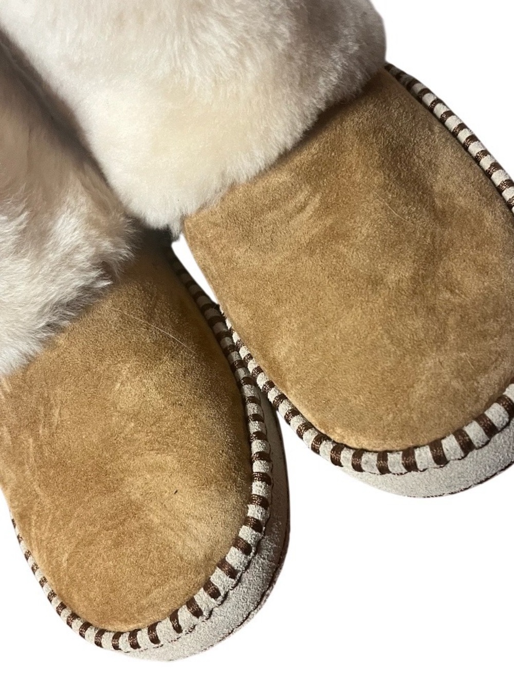 UGG PURE Kestrel Shearling Suede Boots Cream Chestnut Womens Size 7 - Picture 6 of 9